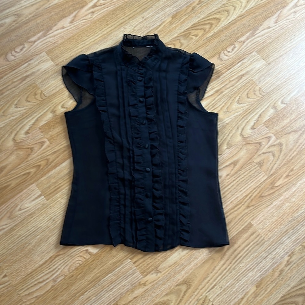 Black Ruffled Top